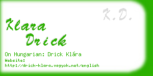 klara drick business card